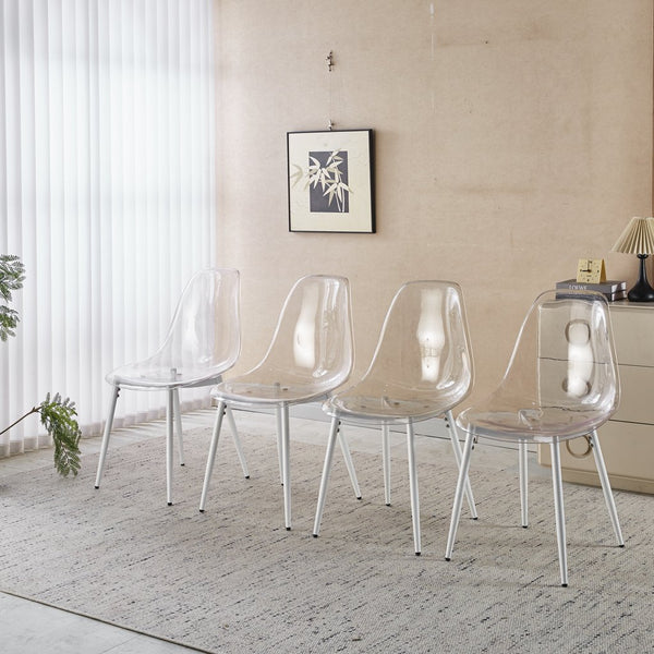 English Elm 1+4,5pieces Mid-century Dining Set White Mdf Top Tapered Metal Legs Seats Six W3766S00004
