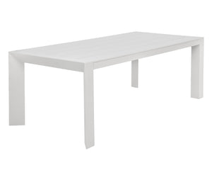 Sunpan Merano Dining Table - Modern Design with Sleek Lines and Durable Powder Coated Aluminum Frame White