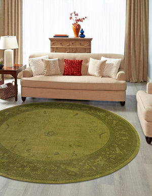 Unique Loom La Jolla Floral Machine Made Floral Rug Green, Green/Light Green 12' 2" x 12' 4"