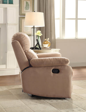 English Elm Brown Memory Foam Recliner with Pillow Top Arms, Microfiber Motion Chair, Smooth Latch Recline Comfort B062P215450