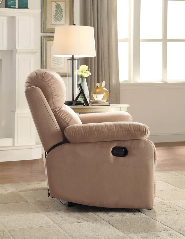 English Elm Brown Memory Foam Recliner with Pillow Top Arms, Microfiber Motion Chair, Smooth Latch Recline Comfort B062P215450