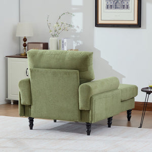 English Elm Modern Chenille Recliner Chaise Lounge Sofa Chair with High-Resilience Foam, Wide Seat, 550lb Capacity Olive Green W395P371338
