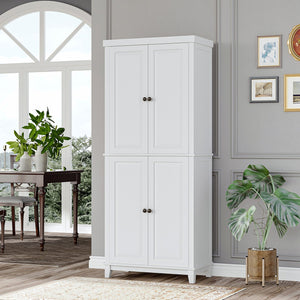 English Elm Homcom 72.5" Tall Kitchen Pantry Cabinet With Soft-Close Doors, Adjustable Shelves & Stylish Design W2225P217114