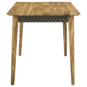 English Elm Senko Solid Sheesham Wood Counter Dining Set with Leather Chairs for Modern Kitchens B062S01629