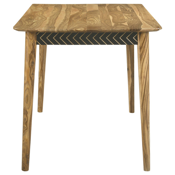 English Elm Senko Solid Sheesham Wood Counter Dining Set with Leather Chairs for Modern Kitchens B062S01629