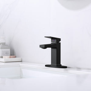 English Elm Matte Black Single Handle Bathroom Faucet - Modern Deck-Mounted Design For Easy Installation & Style T3177P289661