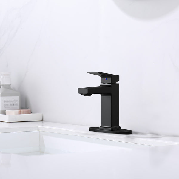 English Elm Matte Black Single Handle Bathroom Faucet - Modern Deck-Mounted Design For Easy Installation & Style T3177P289661