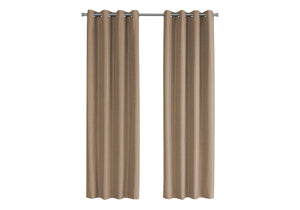 English Elm Curtain Panel Set, 2Pcs, 54"W X 95"L, 100% Blackout, Thermal Insulation, Modern Brown For Privacy B2710P218780