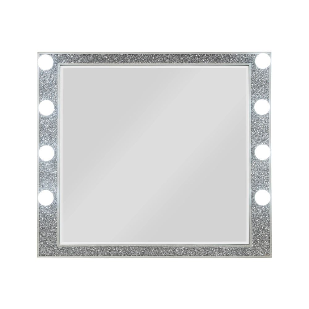 English Elm Sliverfluff Mirrored Frame with Champagne Finish Accent, Modern 31"x33" Wall Mirror with Acrylic Shine and Durable Wood Construction Champagne 43 L x 37 W x 5 H B2726P271966