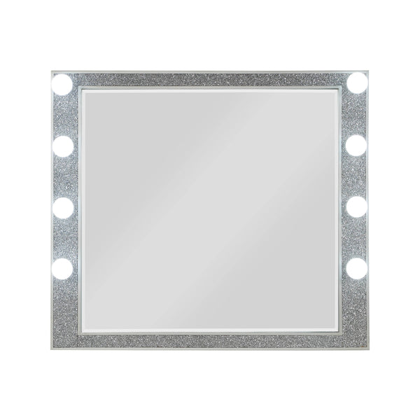 English Elm Sliverfluff Mirrored Frame with Champagne Finish Accent, Modern 31"x33" Wall Mirror with Acrylic Shine and Durable Wood Construction Champagne 43 L x 37 W x 5 H B2726P271966