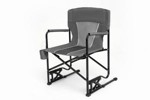 English Elm Outdoor Freestyle Rocker Camping Chair with Spring-Action Shock Absorbers, Eazy-Fold Setup, Mesh Backrest and Cup Holder for Comfort and Durability Gray W640P224429