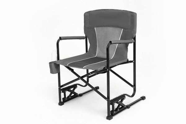 English Elm Outdoor Freestyle Rocker Camping Chair with Spring-Action Shock Absorbers, Eazy-Fold Setup, Mesh Backrest and Cup Holder for Comfort and Durability Gray W640P224429