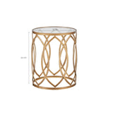 Madison Park Arlo Modern/Contemporary Metal Eyelet Accent Table MP120-0221 Gold/Glass