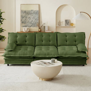 English Elm 107" Modular Cloud Sectional Sofa Deep Seat Chenille Upholstered Living Room Couch Green W714S01728