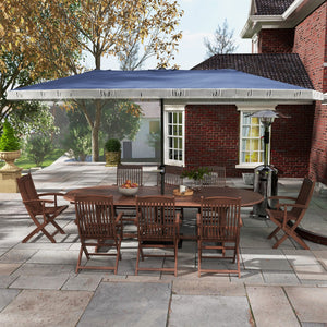 English Elm Outsunny 15ft Rectangle Patio Umbrella Upf30 Plus Dual Vents Crank Outdoor Shade W2225P485620
