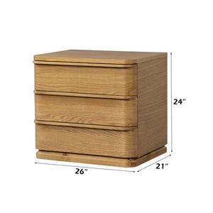 English Elm Zoey Wire-brushed White Oak Veneer Nightstand with Smooth Drawer for Modern Bedrooms B2756P504967