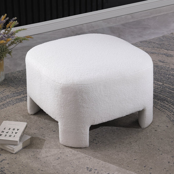 English Elm 03 U-Shaped White Chenille Ottoman Modular Sofa Sectional — Versatile, Easy Assembly, Premium Comfort W1099P361840