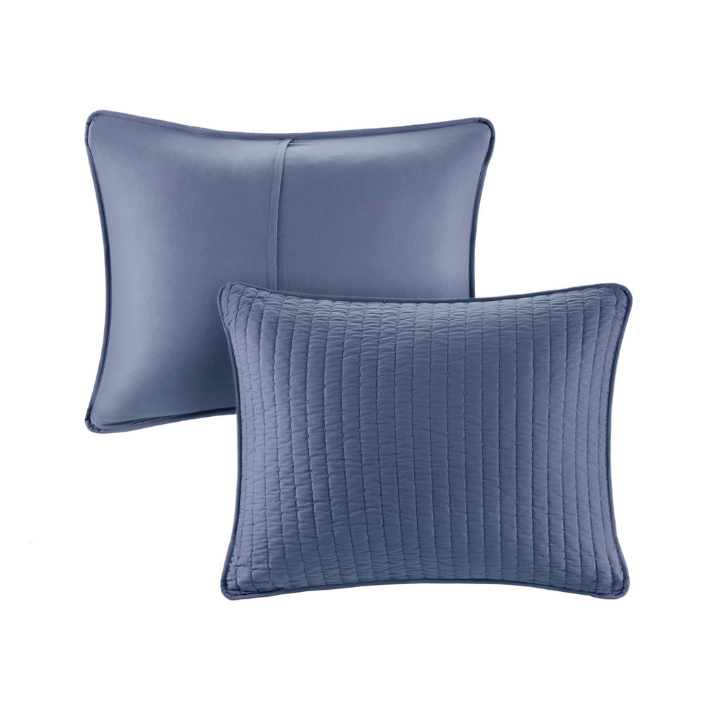 English Elm 3 Piece Quilt Set Keaton Reversible Brushed Microfiber Full/Queen with Antimicrobial Freshness Protection Navy 15.35 L x 17.72 W x 7.87 H B035129035