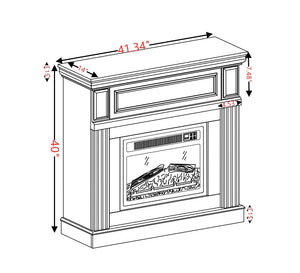 English Elm Electric Fireplace Mantel Surround with 23 Inch Insert Remote Raised Panel Wood Finish Cherry W2275S00044