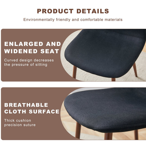 English Elm Table and Chair Set Adjustable Height Mdf Wood Grain Top with Four Linen Dining Chairs Black,Dark Walnut,Natural Wood W1151S03770