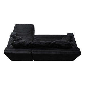 English Elm 106.3" Jumbo Corduroy L-shaped Sectional Deep Seat Sofa for Modern Living Rooms W5515S00037