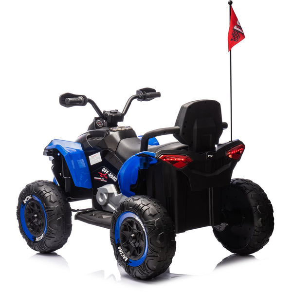 English Elm 24v Kids Electric Atv Xxxl Off-road Ride on with Remote Parental Control and Bluetooth Blue W1578P228313