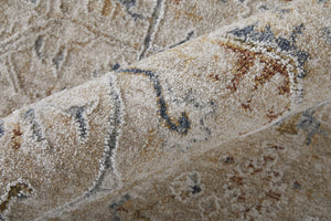 Feizy Rugs Pasha Global Charm Rug – Vibrant Machine-made Polyester, Pet-friendly, Low Pile For Any Space Taupe,Ivory,Blue Polyester Pas39m6fbgebluf05