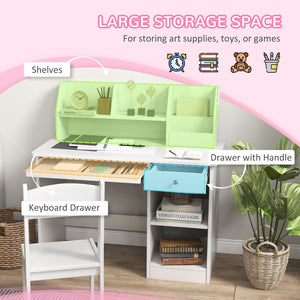 English Elm Qaba Kids Desk And Chair Set With Storage - Ergonomic Study Furniture For Ages 5-8, Modern Gray Finish W2225P217332-GIGA