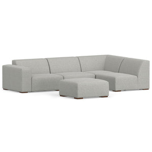 English Elm Rex Handcrafted Right Sectional Sofa with Ottoman — Eco-Friendly Performance Fabric, Durable Comfort Gray B136P199208