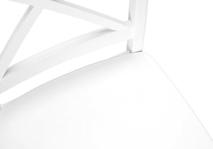 English Elm Dining Chair Set of 2 White Solid Wood Side Chairs with Cross-Back, Scooped Seat, Sturdy 250lb Capacity B2710P218873