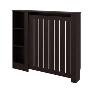 English Elm Radiator Cover Cabinet with Three Open Shelves White Finish Modern Living Room B097P369460