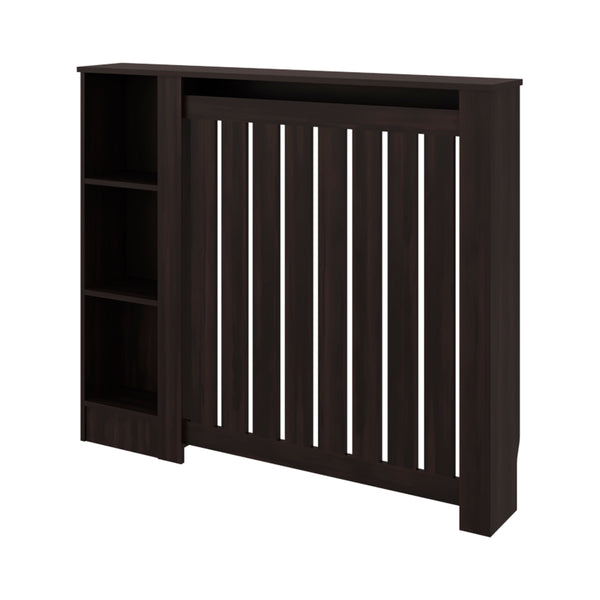 English Elm Radiator Cover Cabinet with Three Open Shelves White Finish Modern Living Room B097P369460