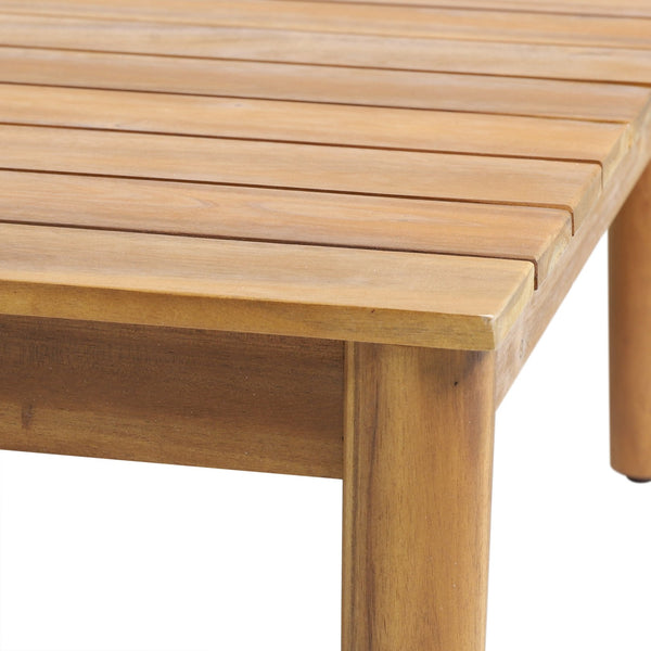 English Elm Gavin Outdoor Acacia Wood Coffee Table Low Profile Slatted Top for Lounge Seating 67309.00
