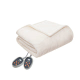 Woolrich Heated Plush to Berber Casual Blanket WR54-1765 Ivory