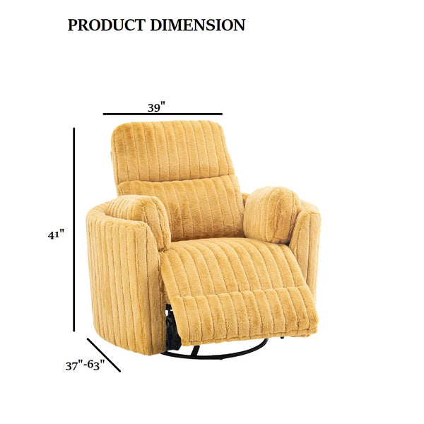 English Elm Contemporary Power Recliner with Plush High-Density Foam, Soft Track Arms, Hardwood Frame, Oversized Seat Yellow 39 L x 32 W x 26 H B2741P391174