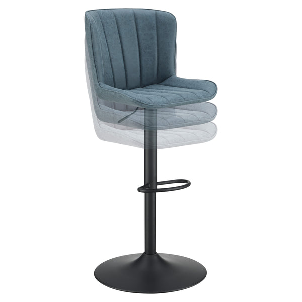 OSP Home Furnishings Kirkdale Height Adj Stool  - Set of 2 Navy