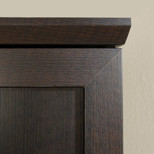 English Elm Corner Storage Cabinet Brown Finish - Tall 71" Corner Organizer with 3 Adjustable Shelves, Multi-Use B356P402605