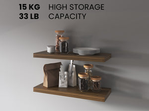 English Elm Fm Furniture Iva Pair Of Stylish Walnut Floating Shelves For Modern Home Storage & Display Solutions B128P361101-GIGA