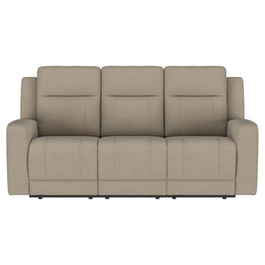 English Elm Slater Faux Leather Manual Reclining Sofa Set with Track Arms for Living Rooms Taupe B062S01425