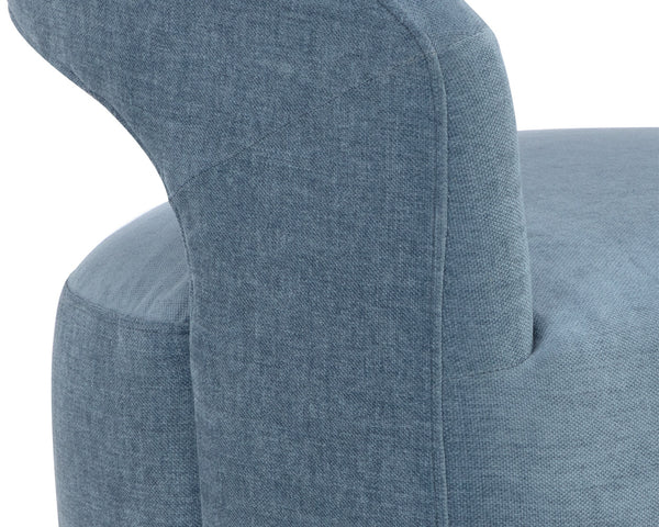 Sunpan Lloret Wheeled Dining Armchair - Elegant Curves, Comfortable Upholstery, Effortless Mobility for Dining Danny Iceberg