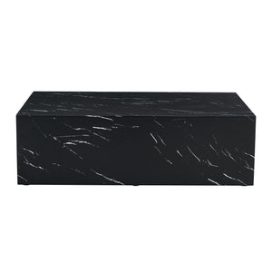 English Elm 39.3*23.6*11.8 Inch Mdf Low Profile Coffee Table with Bold Marble Texture Living Room W1151P433597