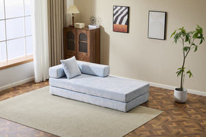 English Elm Floor Couch - Versatile Chenille Convertible Sofa Bed With Pillow Support For Living Room & Dorms W3723P344016