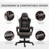 English Elm Vinsetto Racing Gaming Chair Diamond Pu Leather Office Gamer Chair High Back Swivel Recliner With Footrest, Lumbar Support, Adjustable Height, Brown