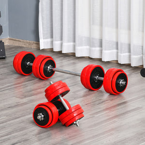 English Elm Soozier 66 Lb Convertible Dumbbell Barbell Set Chrome Grip Home Gym Training W2225P217797