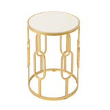 Christopher Knight Home® - Noble House - Drexel Outdoor 16 Inch White Finish Faux Stone Side Table