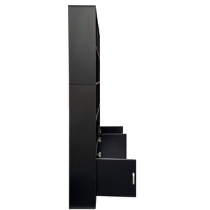 English Elm 70.87" Tall Cube Bookcase with 10 Open Shelves and Cabinet for Living Room or Office W331P377354