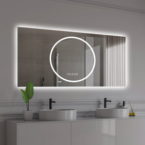 English Elm 48*24 Inch Led Bathroom Mirror - Anti-Fog, Dimmable Vanity Mirror With 3 Colors, Modern Design! W2709P380636