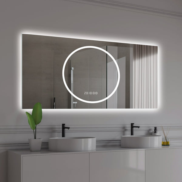 English Elm 48*24 Inch Led Bathroom Mirror - Anti-Fog, Dimmable Vanity Mirror With 3 Colors, Modern Design! W2709P380636