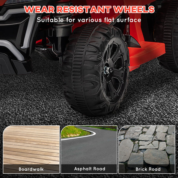 English Elm Qaba 6v Battery Powered Kids Atv Ride on Four Wheeler with Music Ages 2 to 6 Red W2225P249800