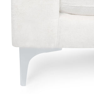 English Elm Christopher Knight Home® - CHAISE Plush Fabric Lounge with Silver Bracket Legs and Backrest Pillow for Stylish Comfort Ivory 66.75 L x 30.5 W x 12.25 H 68109.00IVR